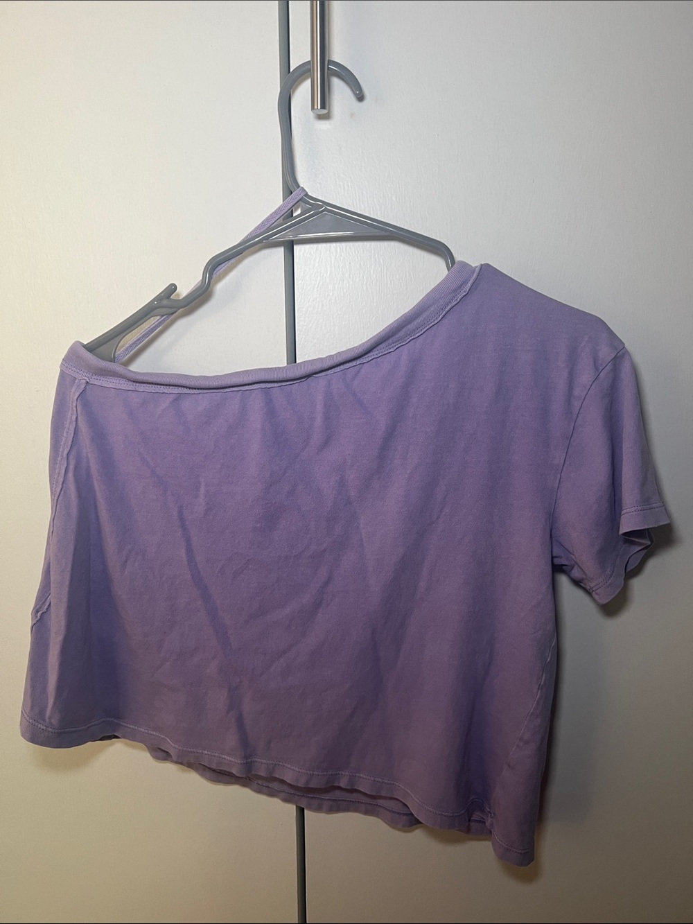 We The Free Lavender Off-Shoulder Cropped Top